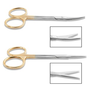 Tijeras Dentales Manuales de Acero Inoxidable Chapadas en Oro, Puntas Rectas y Curvas, Pinzas Hemostáticas, Instrumento de Laboratorio Dental Quirúrgico - Product Image 4