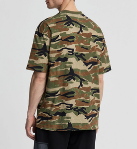 เสื้อยืดโอเวอร์ไซส์ลายพรางผู้ชาย ผ้าฝ้าย 100% ขายดี ทรงหลวม ไหล่ตก ผ้าถักหนา 240 GSM รับผลิตตามสั่งพร้อมโลโก้ OEM ขายส่ง - Product Image 2