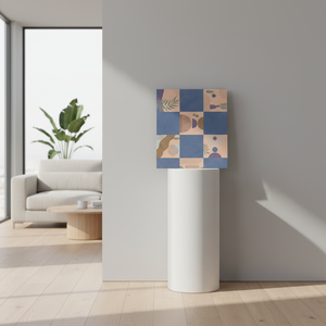 Nouvelle conception de mosaïque murale intérieure en marbre gris à texture ondulée européenne, mosaïque en métal bleu marine - Product Image 1