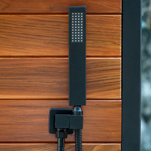 Grifo <span class=keywords><strong>de</strong></span> suelo <span class=keywords><strong>de</strong></span> lujo con textura <span class=keywords><strong>de</strong></span> madera termotratada para terraza, con rociador inferior para cabinas <span class=keywords><strong>de</strong></span> montaña y piscinas exteriores. - Product Image 5