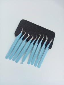 Ensemble de pinces à cils de précision à pointe lisse en acier inoxydable, étui crème, outil professionnel pour cils, 2 pièces, logo personnalisé, pointe ultra-fine - Product Image 6