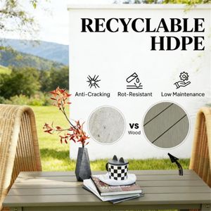 Tavolo da Pranzo Rettangolare Marrone per Esterni, Giardino e Terrazza (Solo Tavolo) - Product Image 3