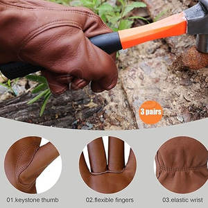 ถุงมือหนังระบายอากาศสั่งทำพิเศษสำหรับฤดูหนาว  หน้าจอสัมผัสได้ บุขนด้านใน คุณภาพสูง ผลิตในปากีสถาน - Product Image 4