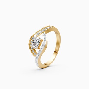 แหวนเพชรโค้ง 0.6 กะรัต เพชรเลี้ยงในห้องปฏิบัติการ รุ่น Eclat Curve ทำจากทอง 9K สีเหลือง ขาว และโรสโกลด์ - Product Image 3