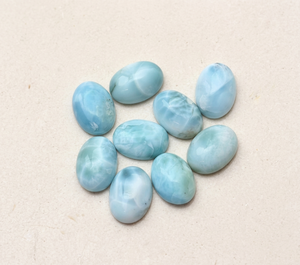 Larimar Natural Ovalado Cabujón Calibrado de Alta Vibración, Gema Suelta para Sanación y Fabricación de Colgantes, Cabujón Liso, Exportador - Product Image 1