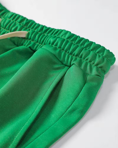 Men's Light Green Two-Piece Hoodie Sweatpants Set Casual Winter Wear Breathable Polyester/Cotton French Terry Knitted Fabric - Product Image 5