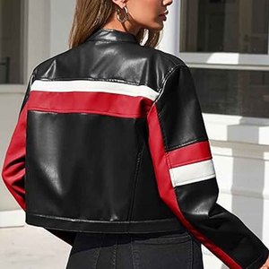 Women <b>Genuine</b> <b>Leather</b> <b>Jacket</b> Fashion Motorcycle Biker Coat Slim Fit Winter Wear Custom OEM Supplier - Product Image 6