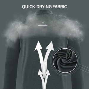 Vêtements d'entraînement extérieur à faible MOQ, prix de gros, pulls de performance pour la course, hauts athlétiques à quart de zip, vestes de sport à quart de zip - Product Image 3