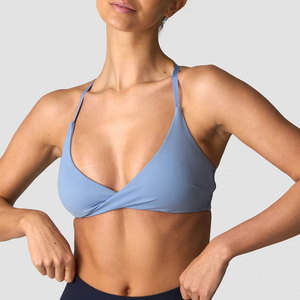 Soutien-gorge de yoga pour femme à bretelles croisées au dos, col en V profond, respirant, en Spandex et Nylon haute résistance, anti-transpiration, avec bretelles réglables - Product Image 3