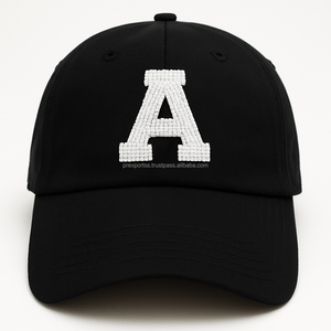 Gorra de Béisbol Bordada con Letras y Cuentas Hechas a Mano, Ajustable, de Tela de Algodón, Duradera, de Alta Calidad, Moda Deportiva para Mujer - Product Image 3