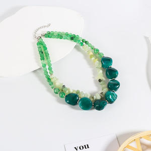 Collier de perles irrégulières en résine faites à la main, multicolores, bijoux de mode, artisanat moulé, pour femmes et filles - Meilleures ventes - Product Image 3
