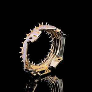 Bague de montre GA2100 entièrement sertie d'or avec couronne incrustée de diamants pour hommes et femmes, accessoires de bijoux hip-hop - Product Image 2