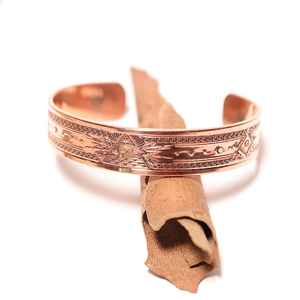 Bracelet en cuivre magnétique fait main, bijou énergétique, bracelet en cuivre œil d'Horus, bracelet en cuivre énergétique fait main - Product Image 3