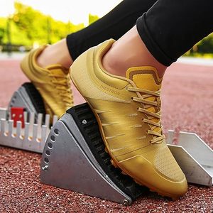 Zapatillas de Atletismo Doradas para Hombre, Ligeras, con Parte Superior Sintética y Suela de Goma, Zapatillas Deportivas de Verano, Botas Profesionales - Product Image 4