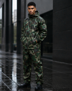Traje Impermeable para Hombre de Color Sólido, Chaqueta y Pantalones de Poliéster de Manga Larga, Ropa para Exteriores para Todas las Estaciones - Product Image 2