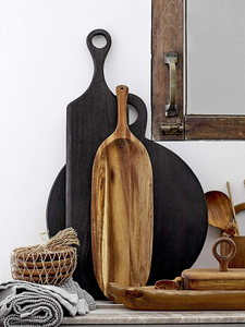 Planche à découper en bois pour la maison, décor noir, planche à découper en bois pour servir et couper - Product Image 4