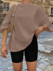 Camiseta de algodón grueso personalizada estilo streetwear, lisa, oversize, con hombros caídos, para hombre y mujer, de corte holgado. - Product Image 3