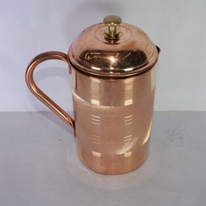 Stylish <b>Copper</b> Jug For Water Serving At Family Gatherings With Durable Handmade Traditional Metal Finish - Product Image 1