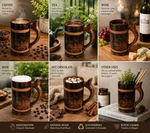 High Quality Eco-Friendly Wooden Coffee Mug Artisan Made From India with Customized Color <b>Tea</b> <b>Cups</b> & <b>Saucers</b> - Product Image 3