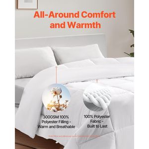 Edredón Acolchado Queen Size 88 x 88 Pulgadas, Suave, Alternativa a la Pluma, para Todas las Estaciones, con 4 Pestañas, Inserto de Edredón - Product Image 2