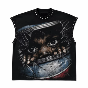 Débardeur imprimé personnalisé en jersey 100 % coton, style vintage, sans manches, unisexe, pour l'été, vente en gros OEM, mode - Product Image 1