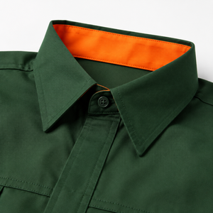 Chemise de travail pour mécanicien en gros, à manches courtes, avec poches utilitaires, fermeture boutonnée et accent de couleur contrastée - Product Image 4