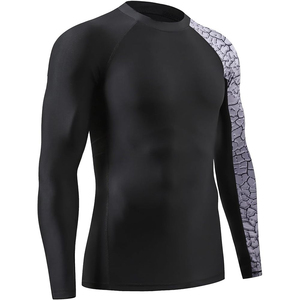 เสื้อรัดกล้ามเนื้อ BJJ พิมพ์ลายโลโก้ตามสั่งสำหรับผู้ชาย ผู้ใหญ่-ผ้าสแปนเด็กซ์/โพลีเอสเตอร์ 220 กรัม น้ำหนักเบา ระบายอากาศได้ดี ไร้ตะเข็บ - Product Image 4