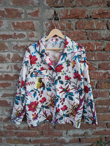 New Arrival Adult Indian Cotton <b>Pyjamas</b> Breathable and Comfortable Bird Print Night Wear <b>for</b> All Seasons - Product Image 3