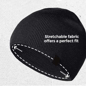 Gorros de invierno unisex al por mayor con logo personalizado, de acrílico acanalado, gruesos, cálidos, de color liso, tipo cachemira. - Product Image 5