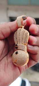 จี้ Doughboy เงินแท้ 925 จี้รูปแร็ปเปอร์ฮิปฮอป จี้ตัวการ์ตูน ประดับเพชร จี้สั่งทำพิเศษ ของขวัญวันเกิดสำหรับเขา - Product Image 3