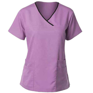 Custom Women's Medical Hospital <b>Scrub</b> <b>Set</b> with Stretch Fabric Jogger Pants and Logo Printing Service - Product Image 5