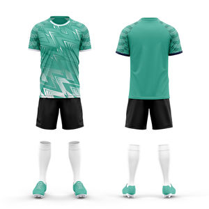 Camiseta de Fútbol Unisex Personalizada de Alta Calidad, 100% Poliéster, Impresión por Transferencia de Calor, Transpirable, de Secado Rápido, Cuello Redondo, Uniforme de Fútbol - Product Image 3