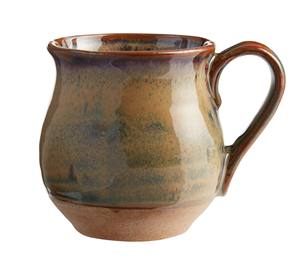 Taza de café de cerámica hecha a mano con esmalte reactivo brillante, acabado rústico, asa de agarre fuerte para uso en el hogar, cocina o cafetería. - Product Image 1