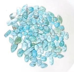 Pierres précieuses naturelles de Larimar de qualité AAA, cabochons bleu océan, pierres polies en vrac, formes et tailles variées, vente en gros pour la fabrication de bijoux - Product Image 2