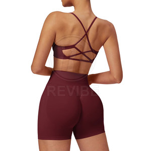 Conjunto de Shorts de Yoga para Mujer, Estilo Moderno, Corte Ajustado, Transpirable, Largo hasta la Rodilla, 2 Piezas - Product Image 6