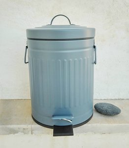 ถังขยะบ้านไร่สีน้ำเงินเทา, ถังขยะโลหะขนาดเล็กสไตล์ฝรั่งเศส - Product Image 4