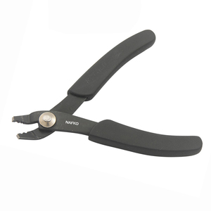 Alicate de crimpado de bolsillo para joyería y pesca, con mangos de plástico mini, mordazas rectas de 2mm, 100mm con resorte - Product Image 1