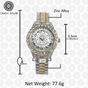 Charm Jewells Montre de luxe pour homme en acier inoxydable, cadran rose de 40 mm, lunette en cristal, mouvement mécanique, résistance à l'eau 10 bars - Product Image 3