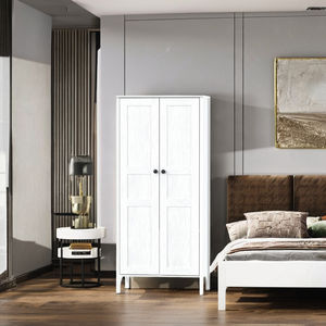 Armoire moderne en bois à 2 portes FURNIZONE, armoire de rangement autoportante pour chambre à coucher avec espace de suspension et étagères 12_0151 - Product Image 1