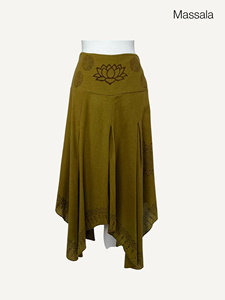 Falda Maxi de Algodón con Estampado Mandala de Loto Intrincado – Silueta Fluida de Hada Festiva en Estilo Bohemio - Product Image 3