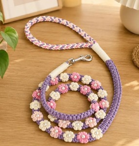 Premium Eco-Friendly Adjustable <b>Dog</b> <b>Leash</b> for <b>Dogs</b> Heavy Duty 100% Cotton Walking Lead with Animal Pattern Comfortable Handle - Product Image 1