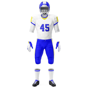 Ensemble d'uniformes de football américain pour adultes, 100 % polyester, impression par sublimation, nom d'équipe personnalisé, service OEM, commande d'équipe, vente en gros, short en mesh - Product Image 3