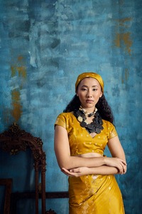 Sari de seda de buena calidad para festivales con trabajo de tejido, fabricante y exportador de moda femenina de Surat - Product Image 1