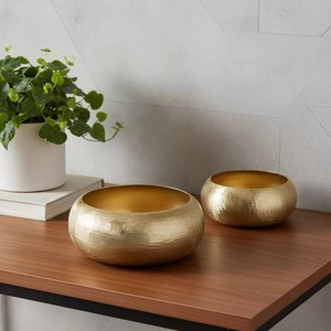Timeless Form Handmade High Quality Aluminum Tabletop <b>Vase</b> <b>Gold</b> Finish Modern Design Decorative Bowl for Housewarming Wedding - Product Image 4