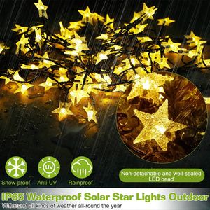 2 luces solares de cadena de 39.3 pies y 100 LED con forma de estrella para decoración exterior - Product Image 4