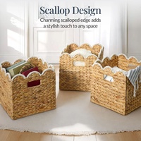 Meilleure Vente : Lot de 4 Paniers de Rangement Rectangulaires Vintage Mignons, Tressés et Écologiques, Faits Main, Solutions de Rangement pour Linge et Maison, Vietnam
