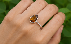 Bague en argent sterling avec quartz fumé naturel en forme de cœur, qualité supérieure, pour femme, bijoux de mariage, vente en gros - Product Image 1