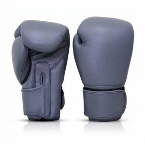 White <b>Green</b> <b>Leather</b> Boxing <b>Gloves</b> Full Finger Velcro Closure for Adults Training and Fighting - Product Image 2