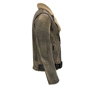 Rivian Atlantic เสื้อแจ็กเก็ตหนังแท้สำหรับผู้ชาย, เสื้อแจ็คเก็ตหนังแท้สำหรับฤดูหนาวเสื้อโค้ทอบอุ่นปลอกคอขนสัตว์ - Product Image 5