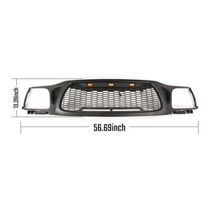 Griglia Anteriore Nero Opaco con Luci LED Ambra per Tacoma 2001-2004, Luci Decorative per Auto - Product Image 5